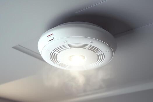 Smoke alarm installed on ceiling in a Townsville home